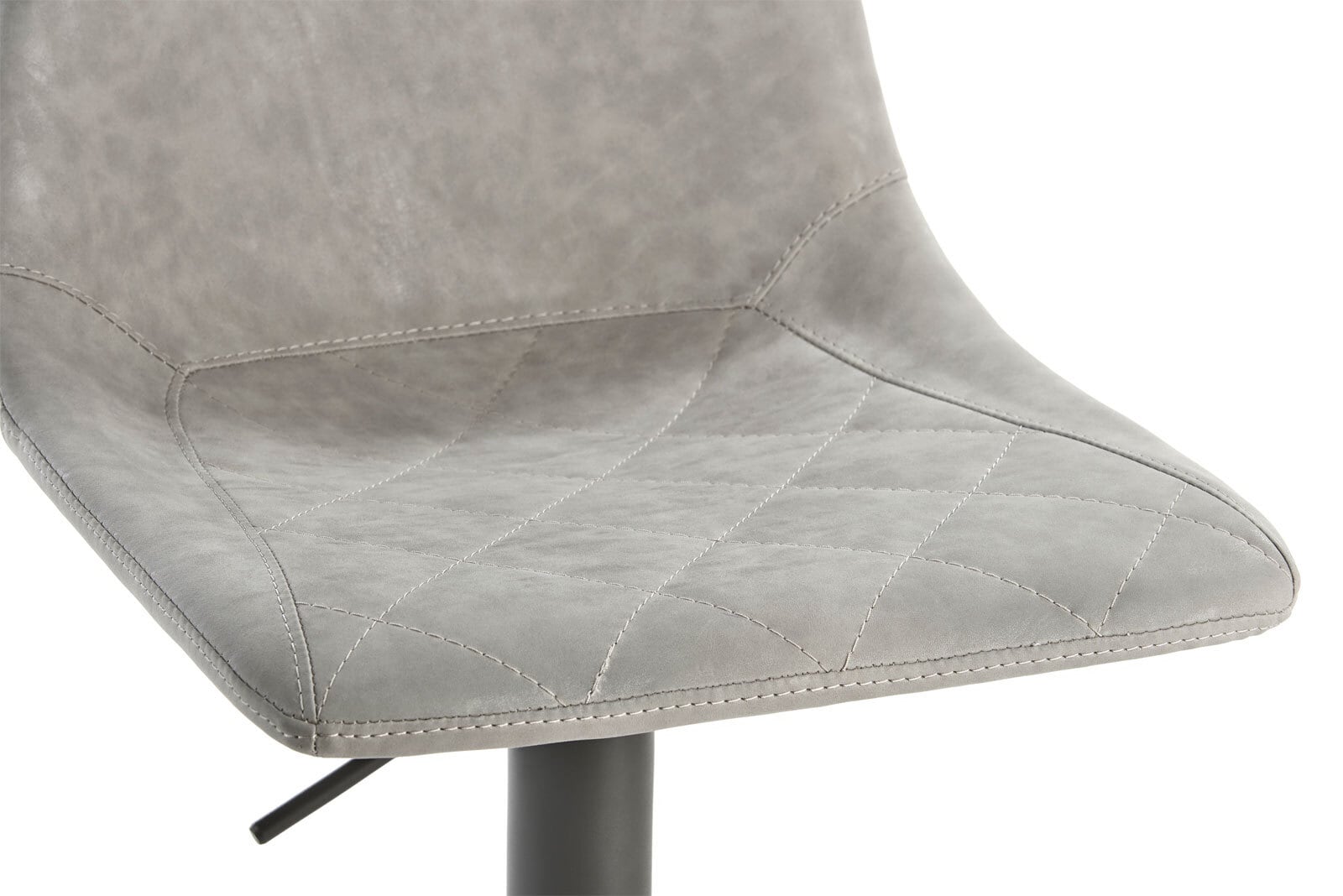 Barhocker MY TOBY II Drehgestell Lederlook lichtgrau