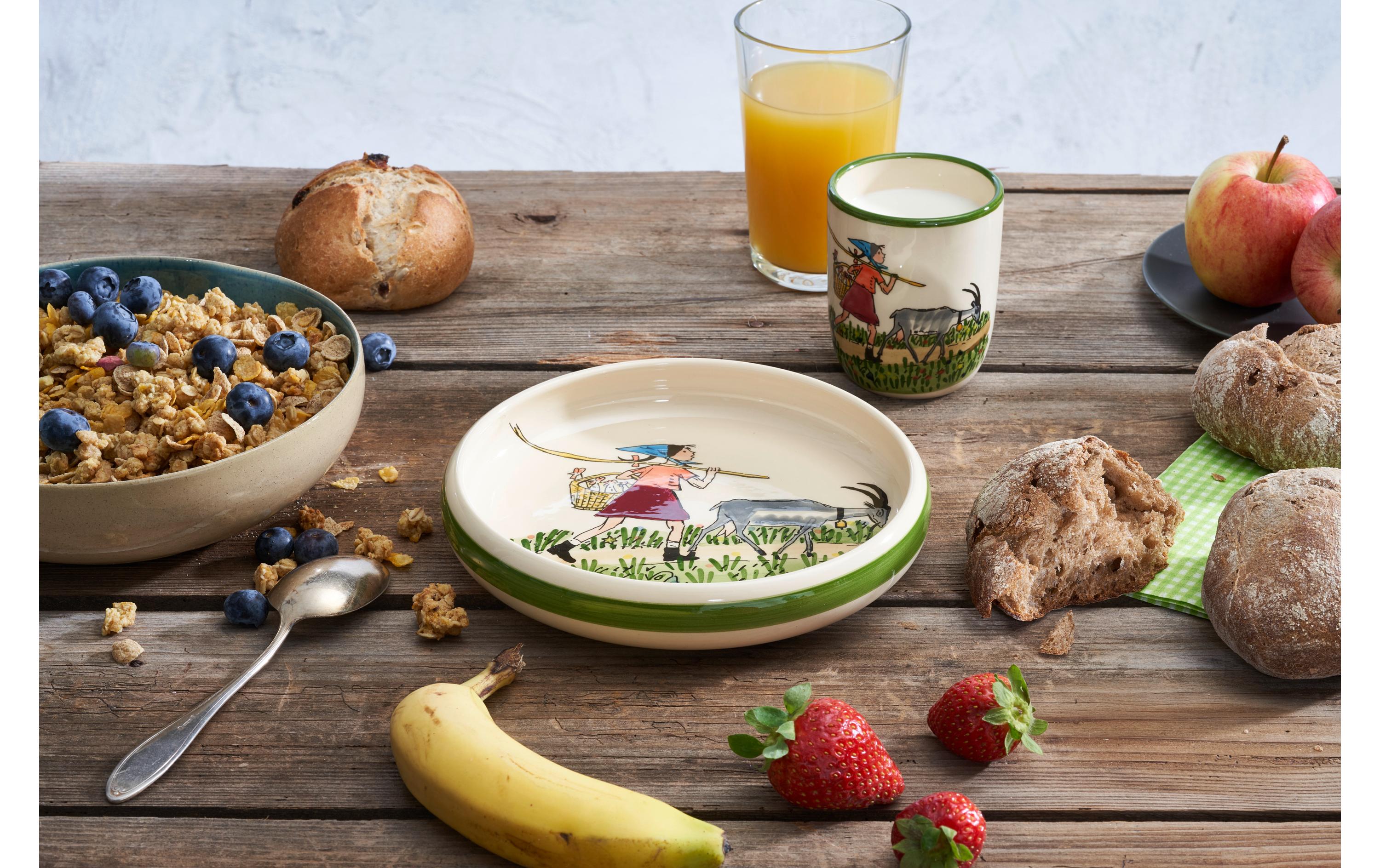 Kindergeschirrset Flurina mit Geiss, 2-teilig, Grün/WeissGeschirrset für Kinder