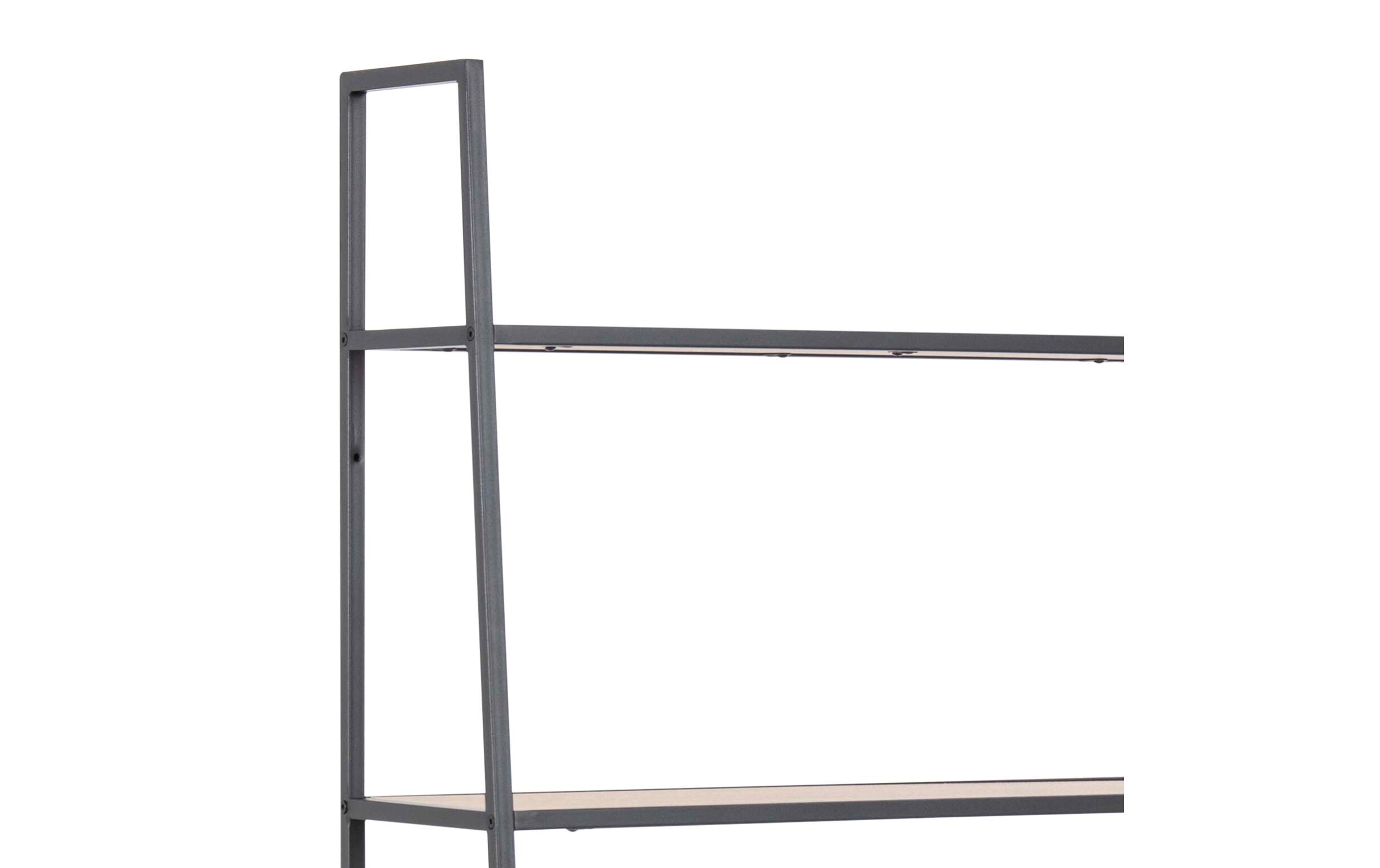 Regal Seaford 77 x 36 x 174.5 cm, Eiche/Schwarz matt<br>Bücherregal