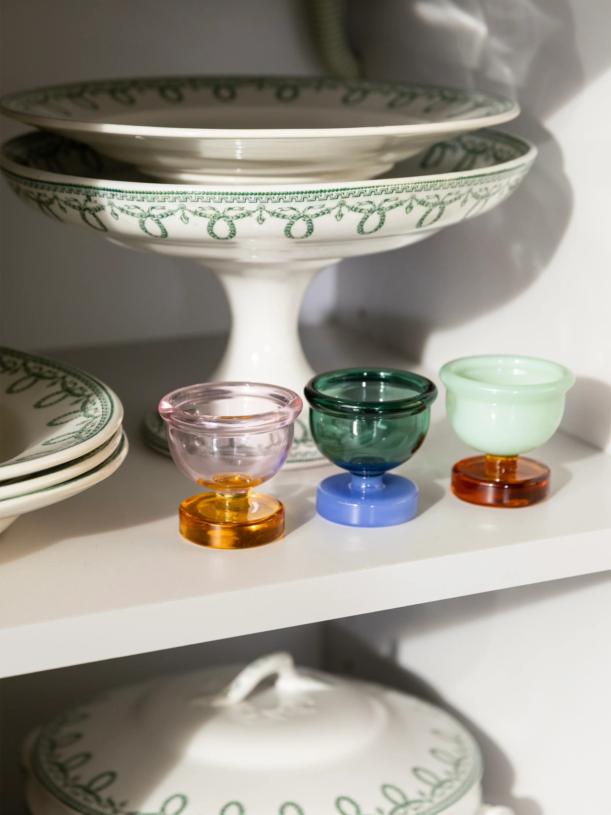 Handgemaakte eierdopjes Cantine van borosilicaatglas, 2-delig