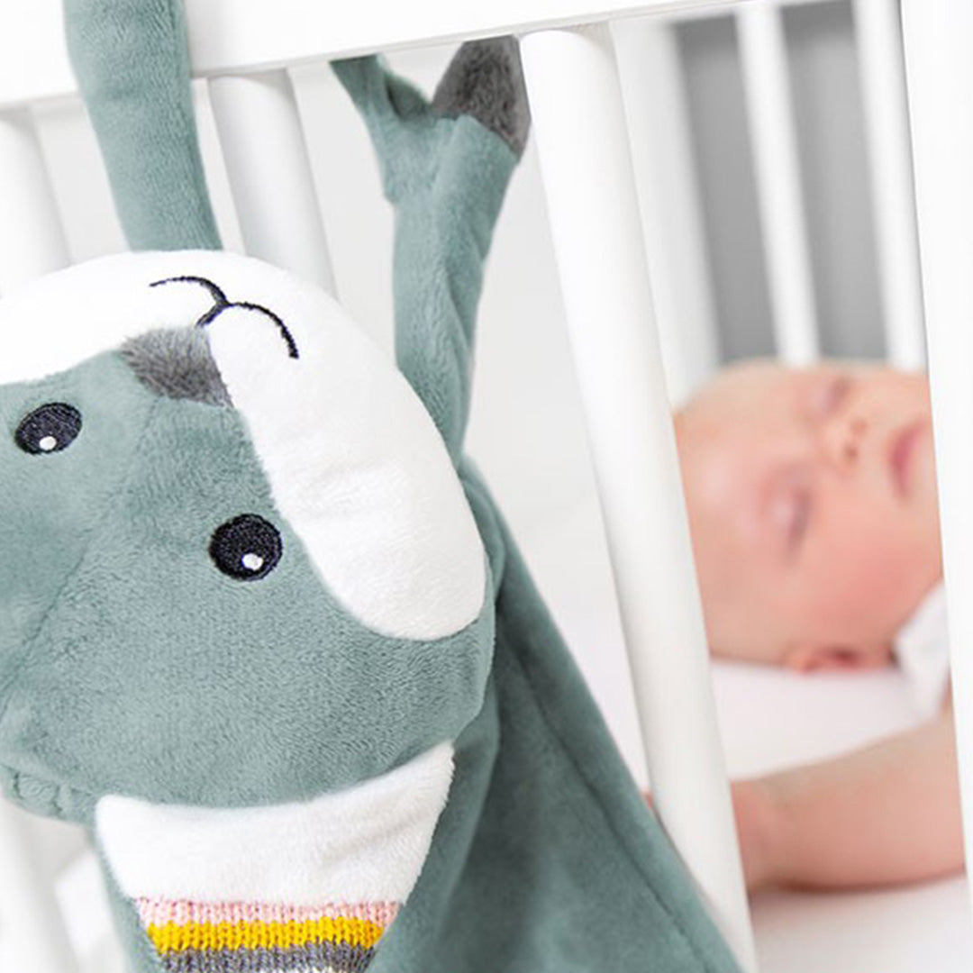 zazu knuffeldoekje met geluid vos felix - blauw