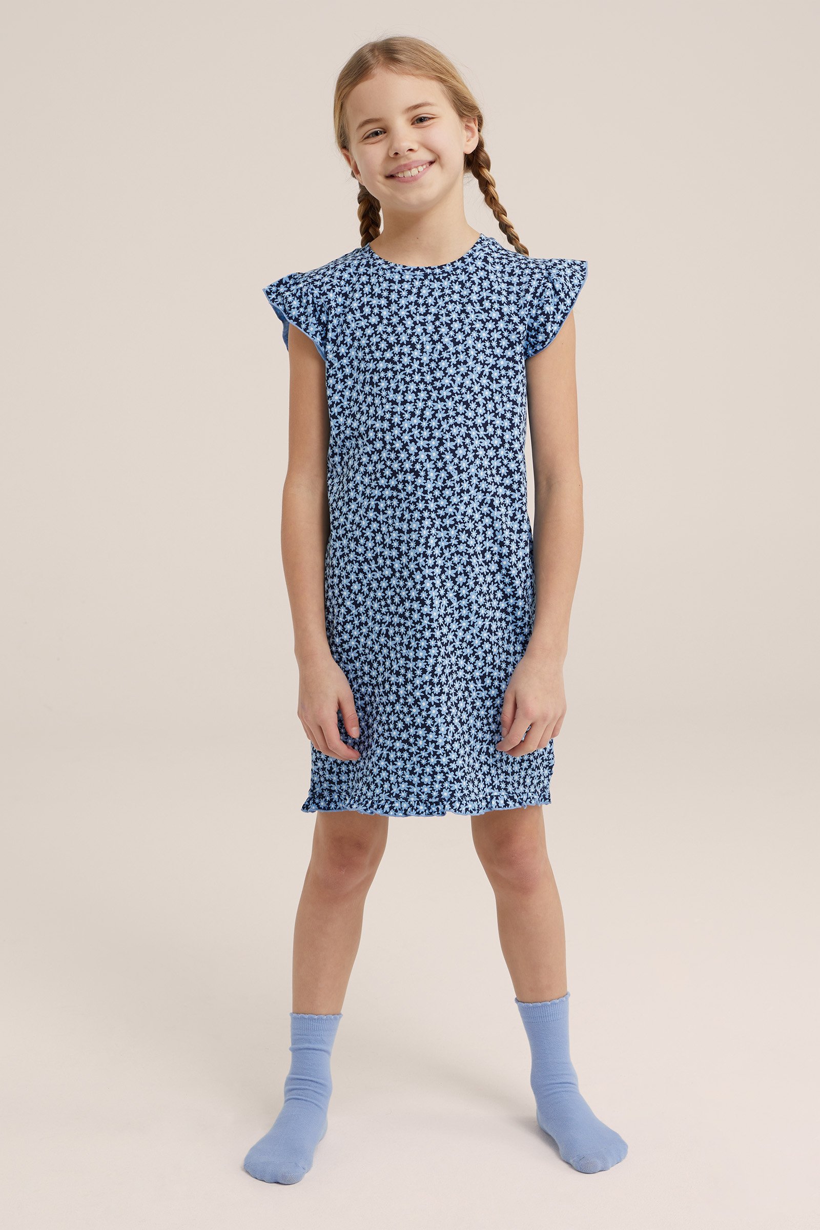 Meisjes nachthemd met dessin WE Fashion Blauw