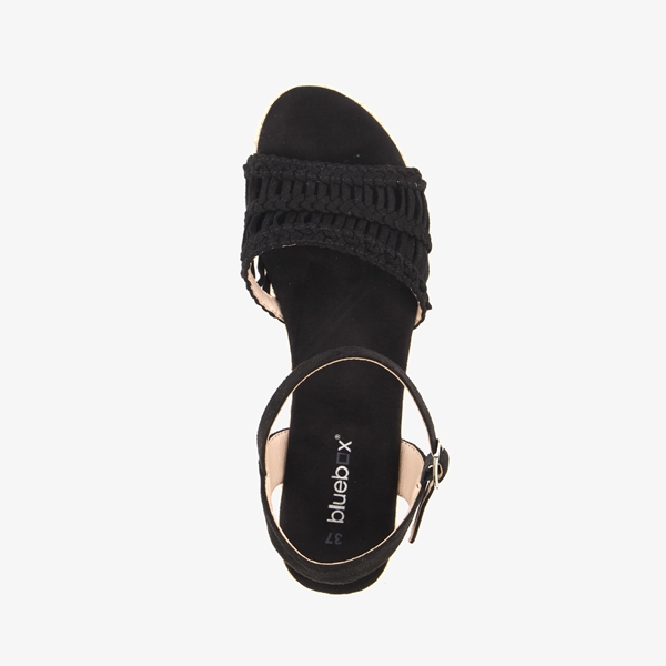 Blue Box dames espadrilles met sleehak zwart/beige