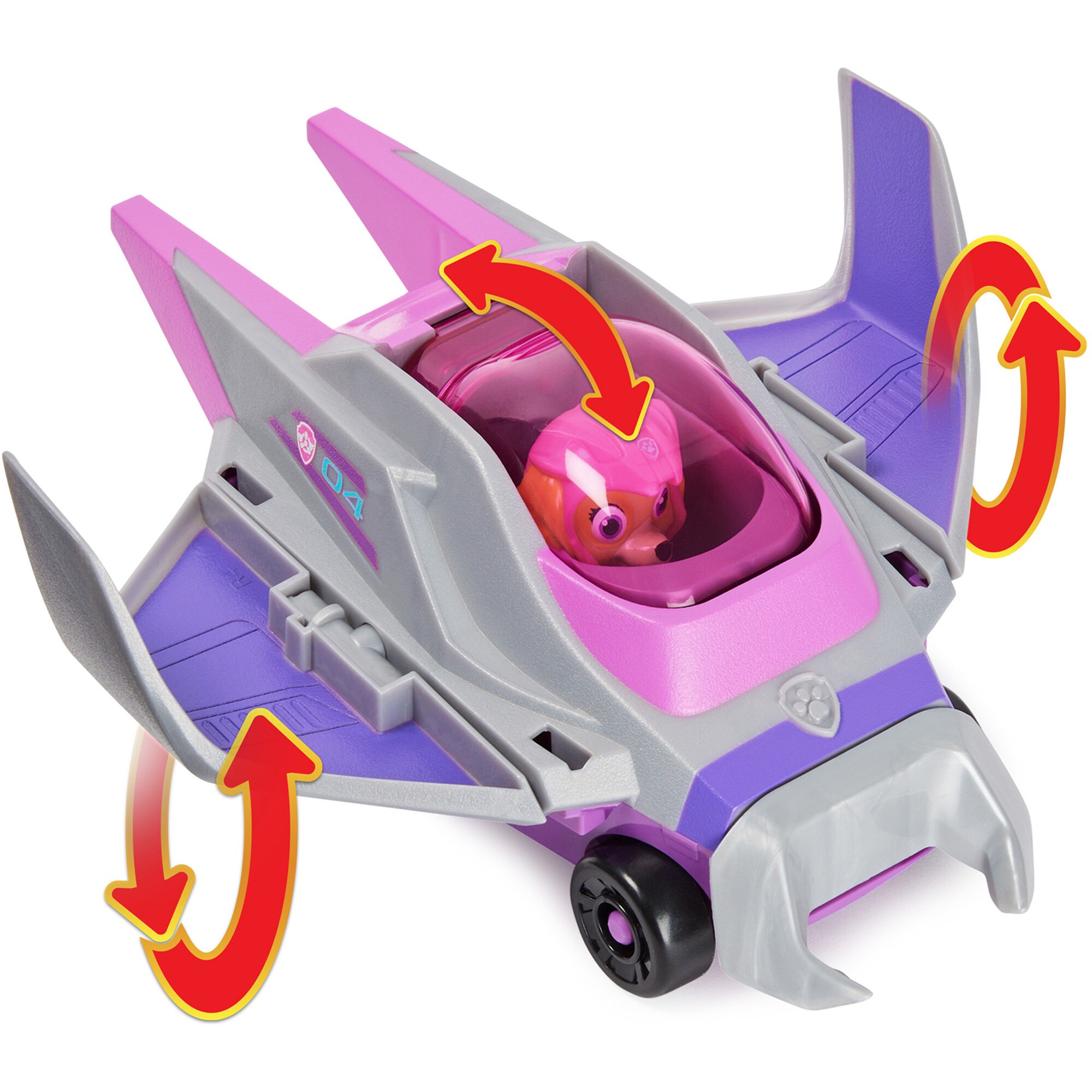 Spin Master Spielfahrzeug Paw Patrol Aqua Pups - Basis Fahrzeug im Rochen-Design mit Skye-Welpenfigur