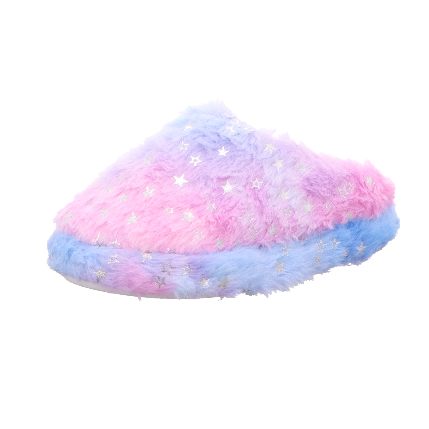 Home Comfort Kinder-Pantoffel mit Warmfutter Lila-Weiß-Blau