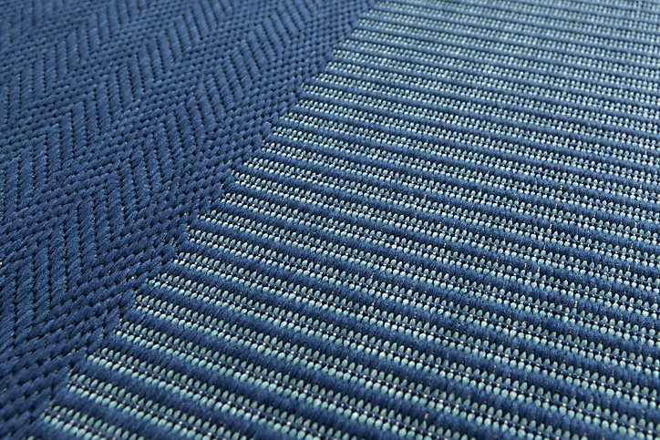 Tapis Burbridge GoodHome bleu foncé L.170 x L.120 cm