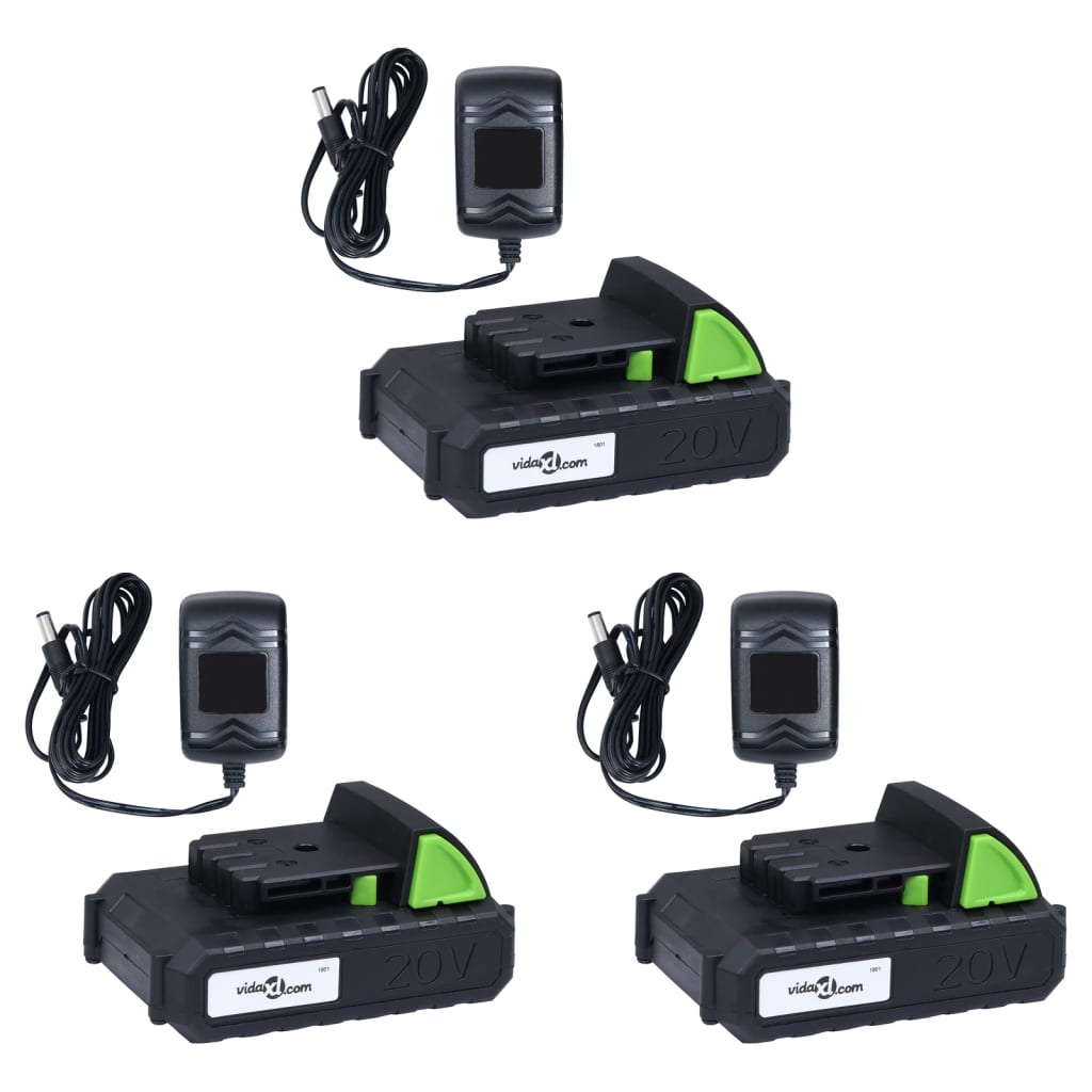 Set outils électriques jardin sans fil 3pcs chargeurs/batteries