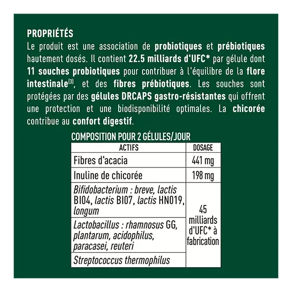 Granions Probióticos para Equilíbrio da Flora Intestinal - 40 Cápsulas