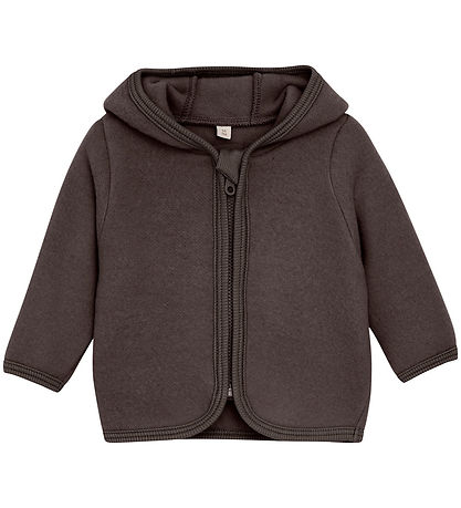 Huttelihut Cardigan - Uldfleece - Raisin m. ?rer