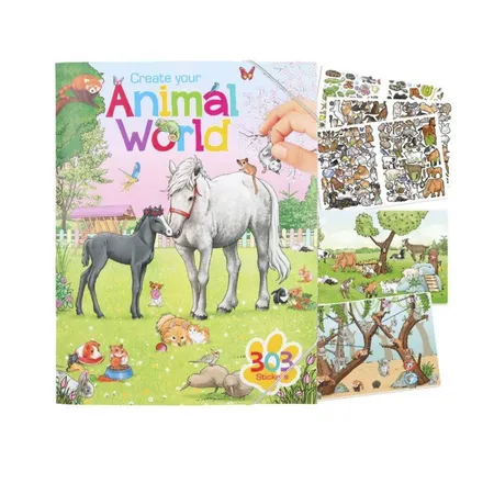 Depesche Create Your Animal World Malbuch mit Stickern