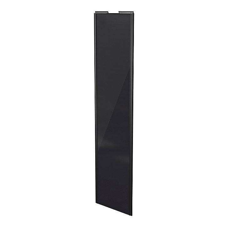 Porte de placard coulissante noir profil noir GoodHome Arius H. 248,5 x L. 62.2 cm + amortisseurs