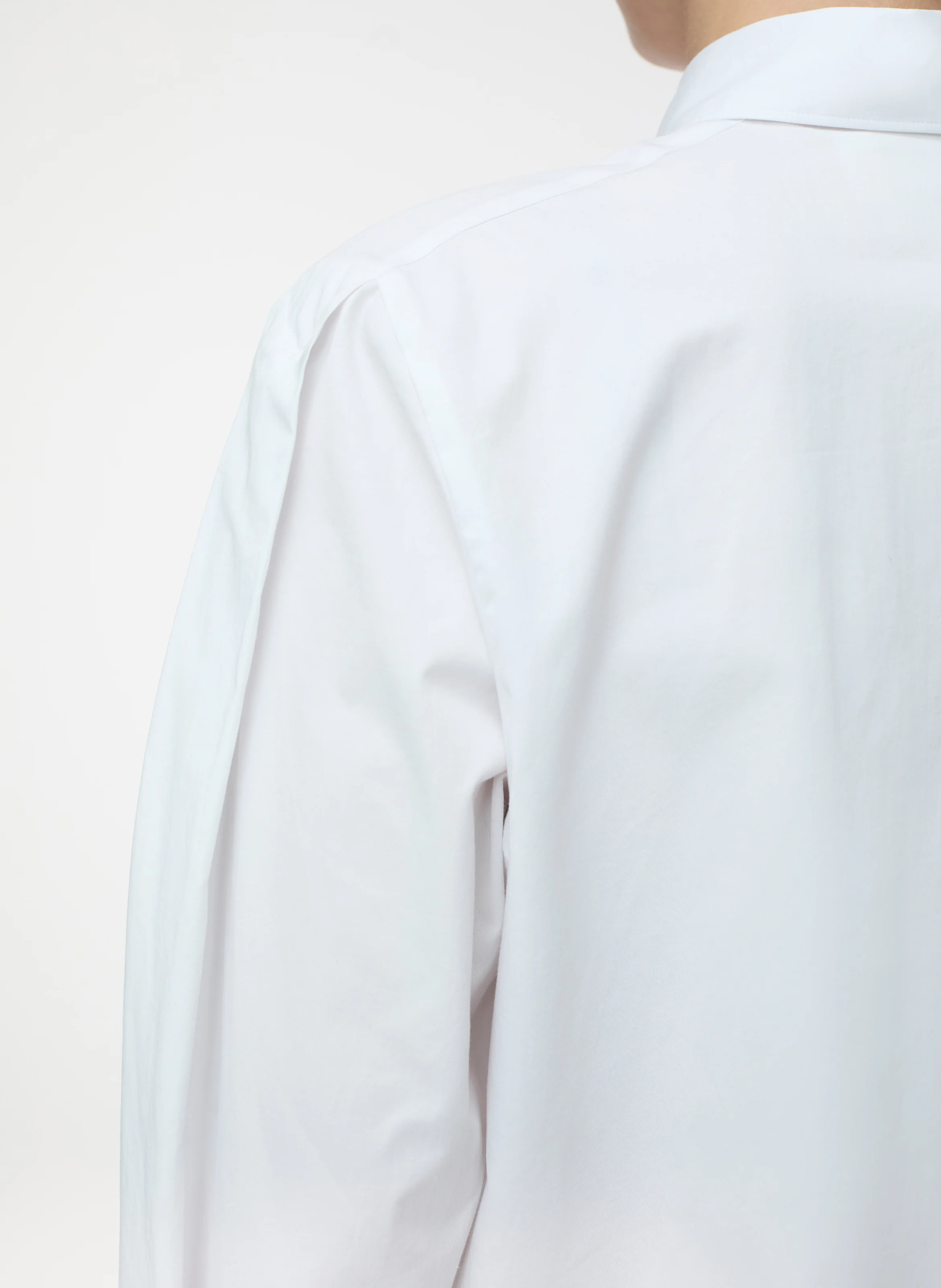 Chemise droite col classique en coton | Blanc