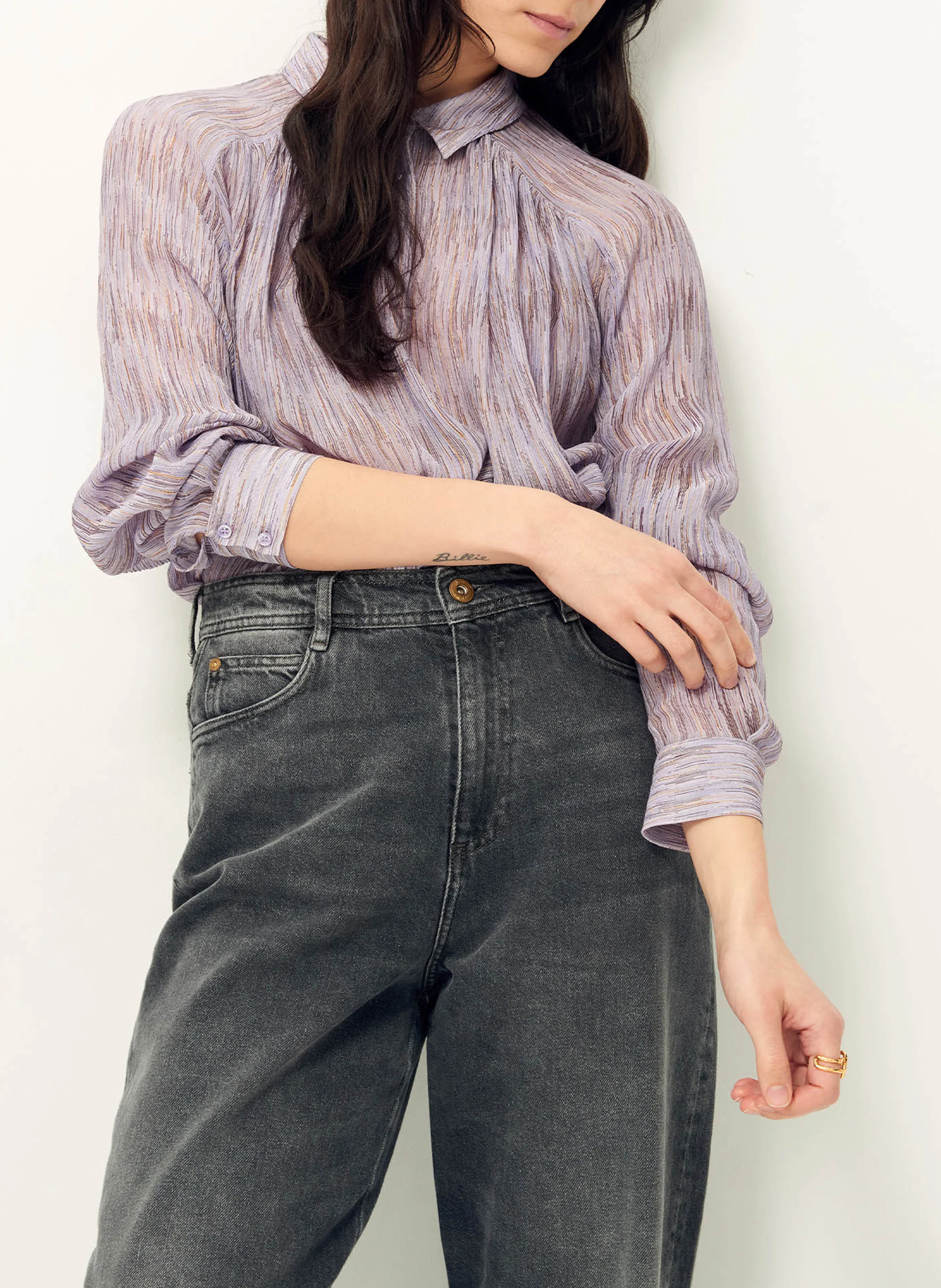 STAEL - Chemise col classique ample| Violet