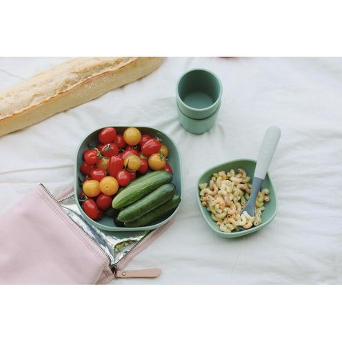 Lot de 4 Cuillères 1er Âge Silicone Mineral/Sage Green - BEABA