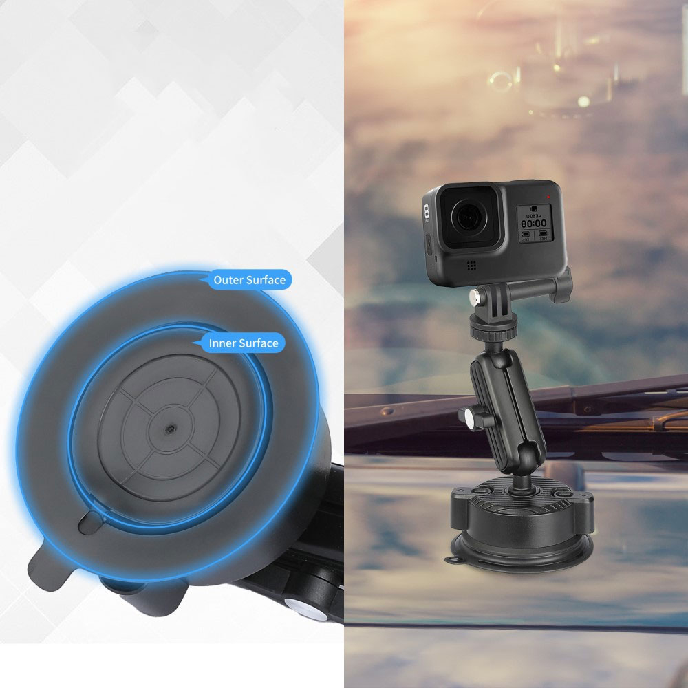 Auto KFZ Kamera Saugnapfhalterung   Stativ Adapter für Smartphone / DSLR Kamera / GoPro / Insta360 mit 1/4