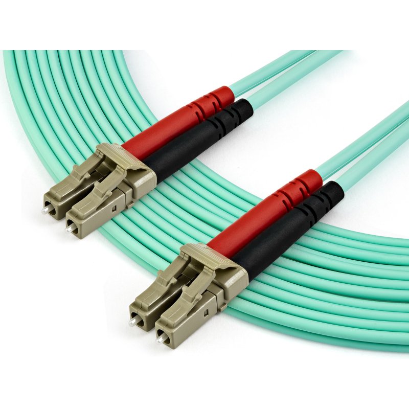 StarTech.com Câble Fibre Optique Multimode de 7m LC/UPC à LC/UPC OM4, Fibre Zipcord 50/125µm LOMMF/VCSEL, Réseaux 100G, Faible Perte d'Insertion, Cordon de Raccordement Fibre LSZH