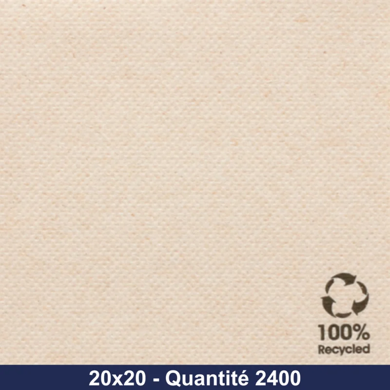 GDP - Serviette de table double point - Ecolabel - 20x20 - Naturel - x2400