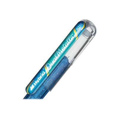 Pentel Hybrid Dual Metallic - Roller 2 effets de couleur - bleu/argent