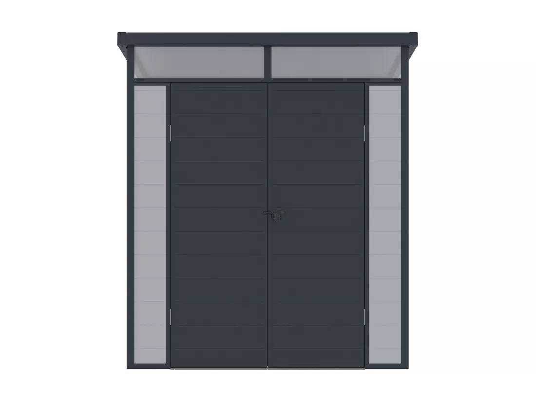 Abri de jardin en résine gris 3,65 m² avec plancher - MINARO