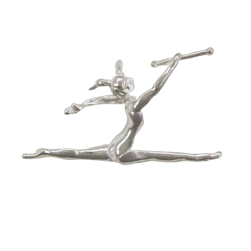 Pendentif twirling bâton saut - Argent massif