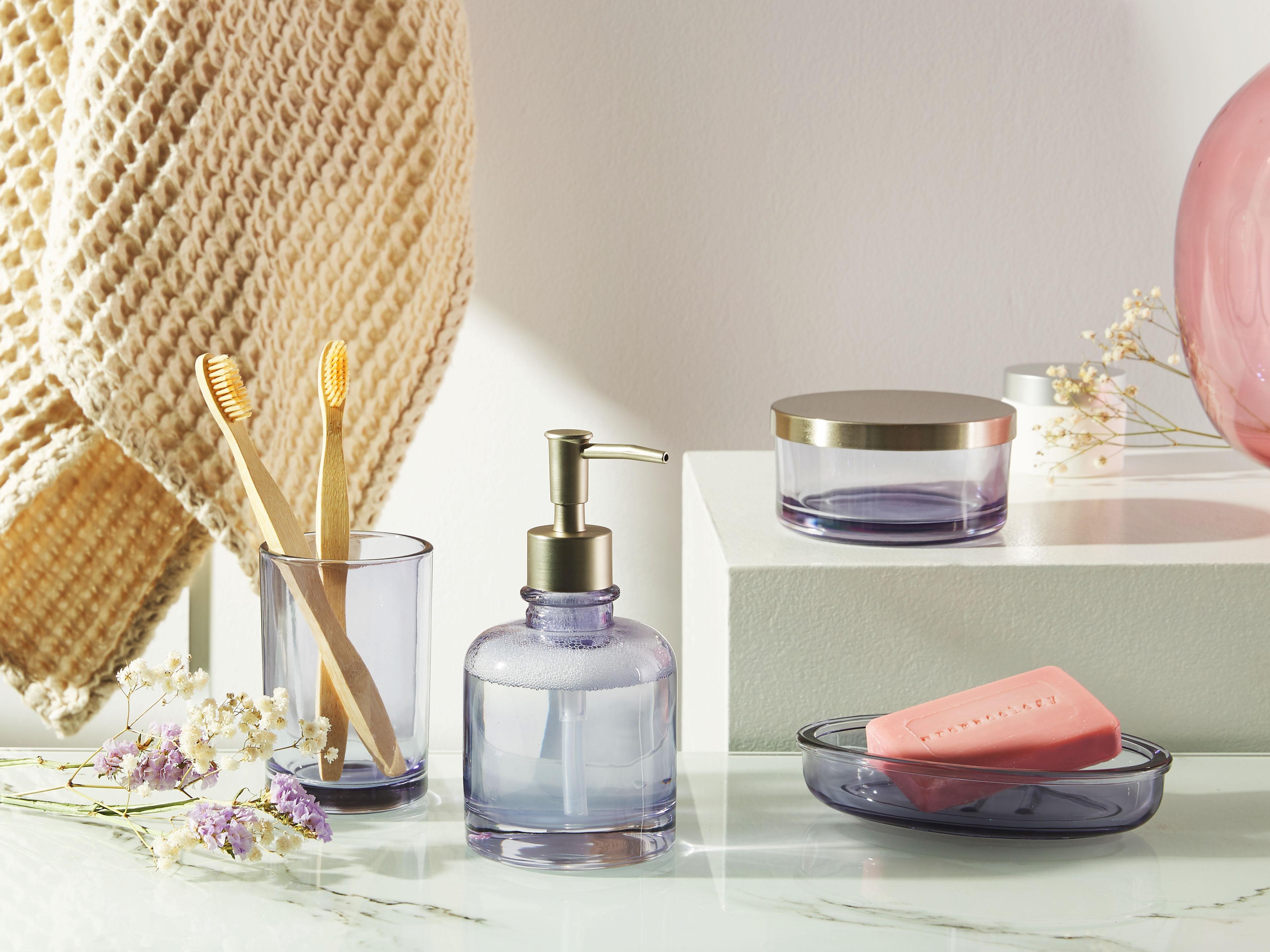 4-delige badkameraccessoireset TELMA Glas Paars