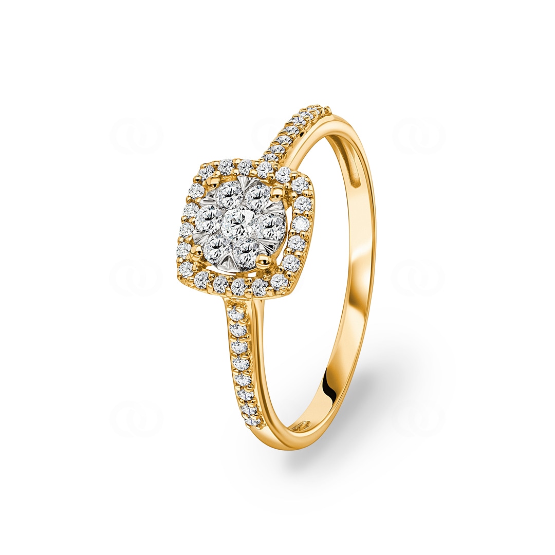 0.30 Karat Diamantring 750/18 K Gelbgold