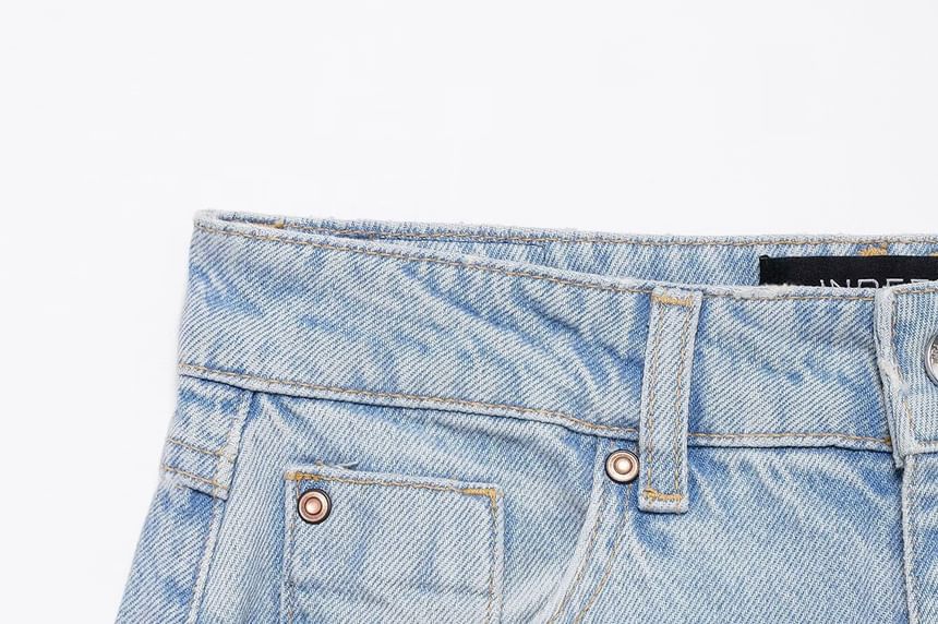 Avauntgardo - High Rise Two Tone Washed Wide Leg Jeans
