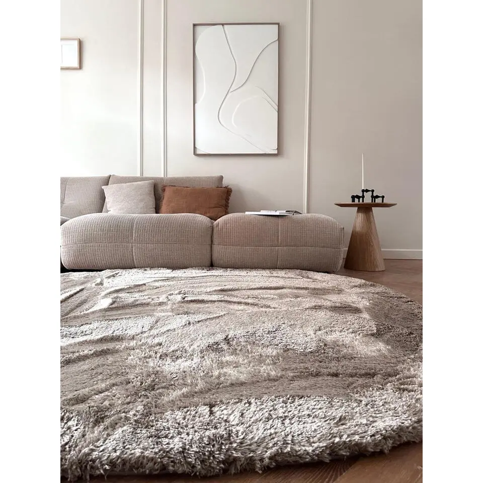 Interieur05 Hoogpolig vloerkleed Odelia beige/wit - 160 x 230 cm