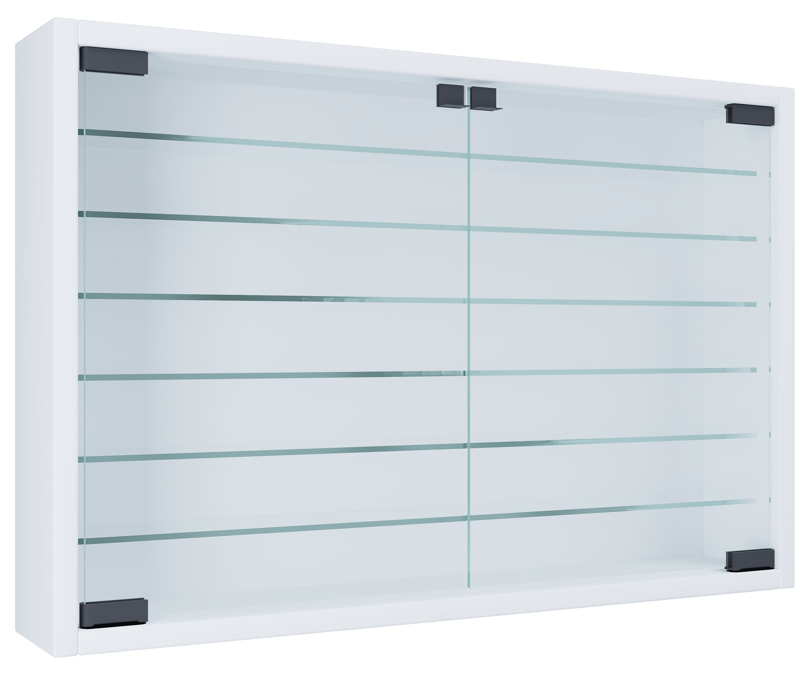 VCM Glasvitrine hängend | Vitrine Glas | Maße: H. 40 x B. 60 x T. 10 cm | Hängevitrine Glas | Modern und platzsparend | Glas Vitrinenschrank - Mandosa XL