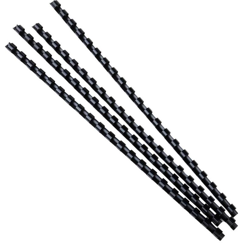 Boite 100 reliures spirales plastique 8mm - Noir