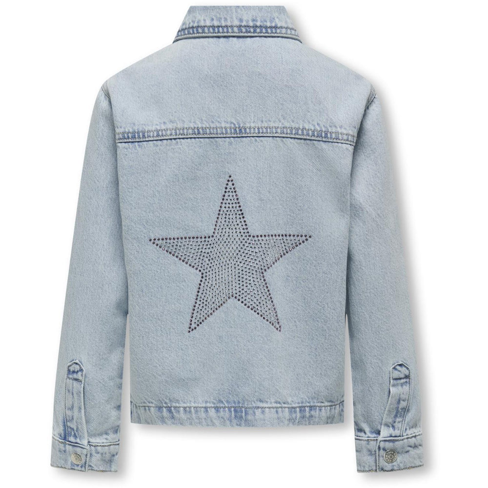 Køb kids ONLY Light Blue Denim Carly Oversize Star Denim Overshirt
