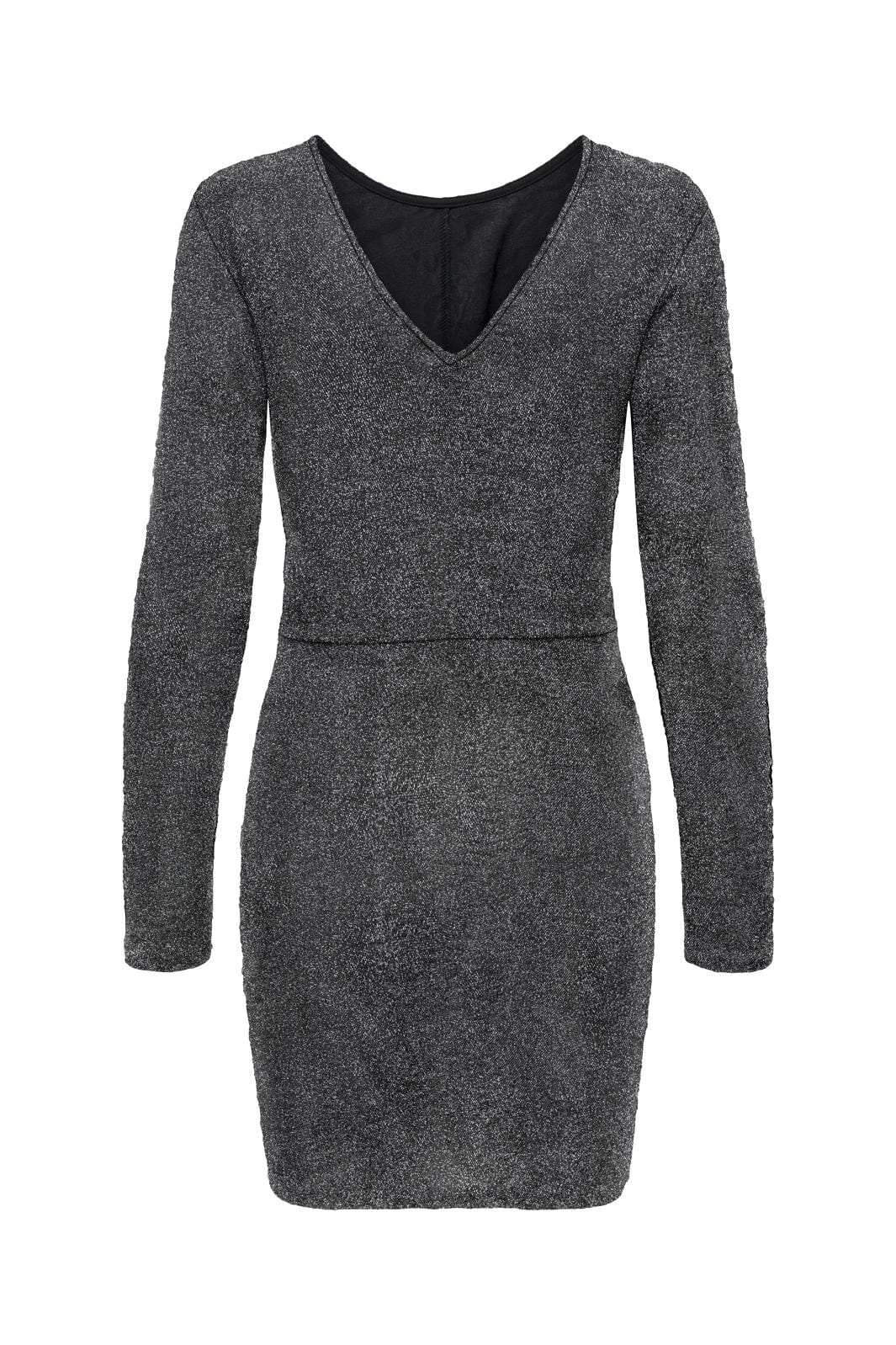 Only Onlqueen L/S Glitter Twist Dress 4674370 black filli silver