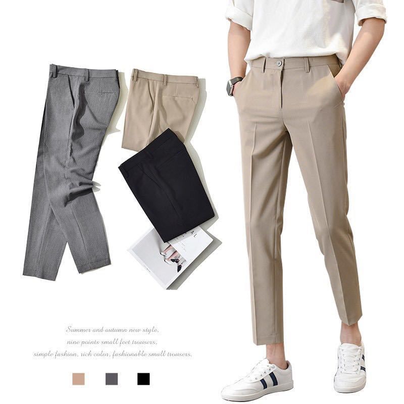 Wewewow - Mid Rise Plain Cropped Tapered Pants