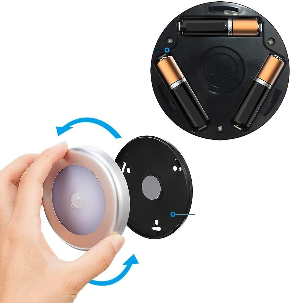 (3er Set) Magnetisches Kabelloses LED Licht Nachtlicht mit Bewegungsmelder Motion Sensor (Batteriebetrieben) - Warmweiss