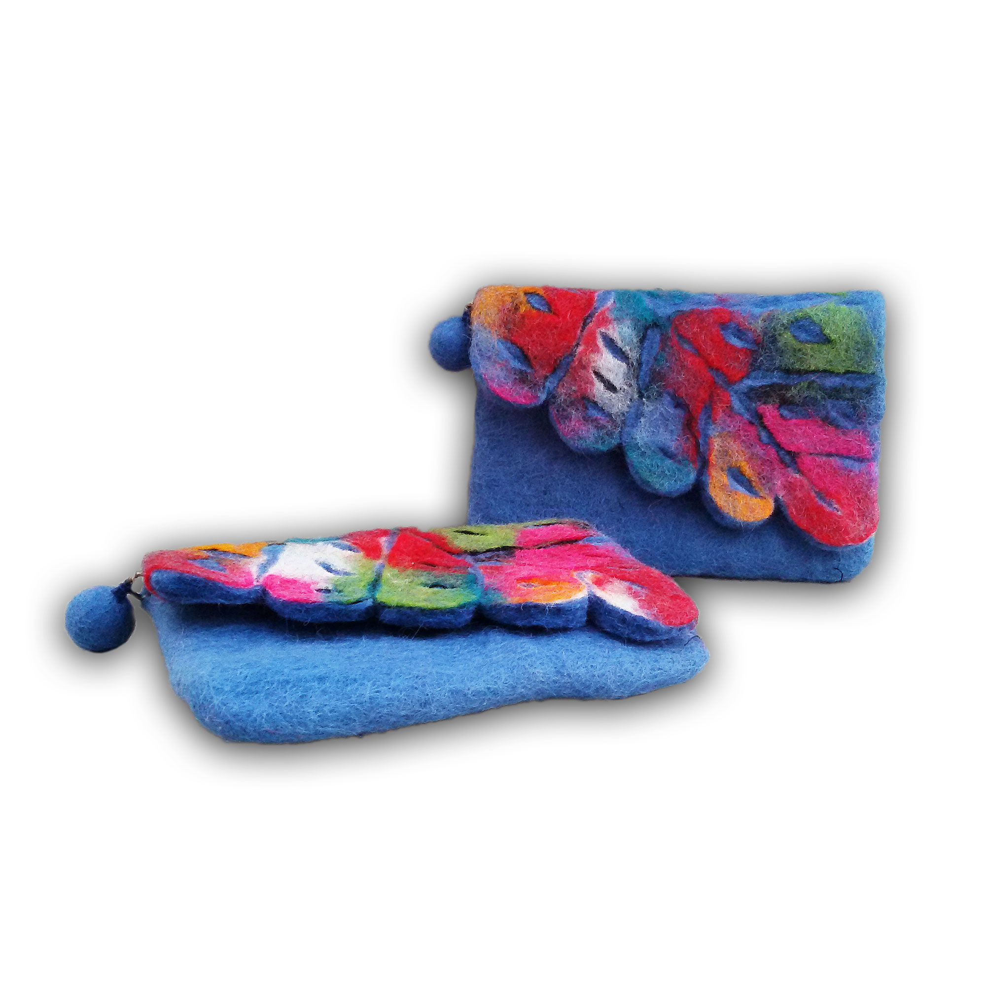 Filz-Etui 'Blatt', blau, H 12 cm, B 16 cm günstig bestellen