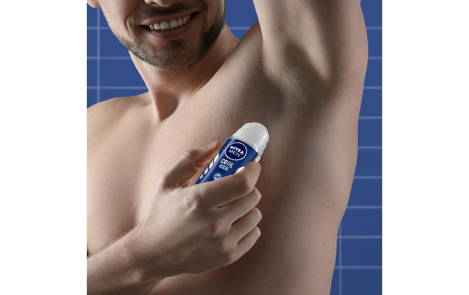 Deo Roll-on Cool Kick Male 50 mlErlebe einen kühlenden Frische-Kick und zuverlässigen Schutz den ganzen Tag: NIVEA MEN DEO Cool Kick Roll-on