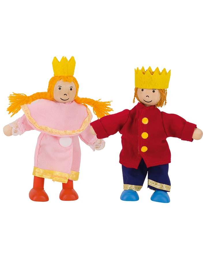 Biegepuppen BIRTE & BEN mit Zubehör aus Holz in bunt