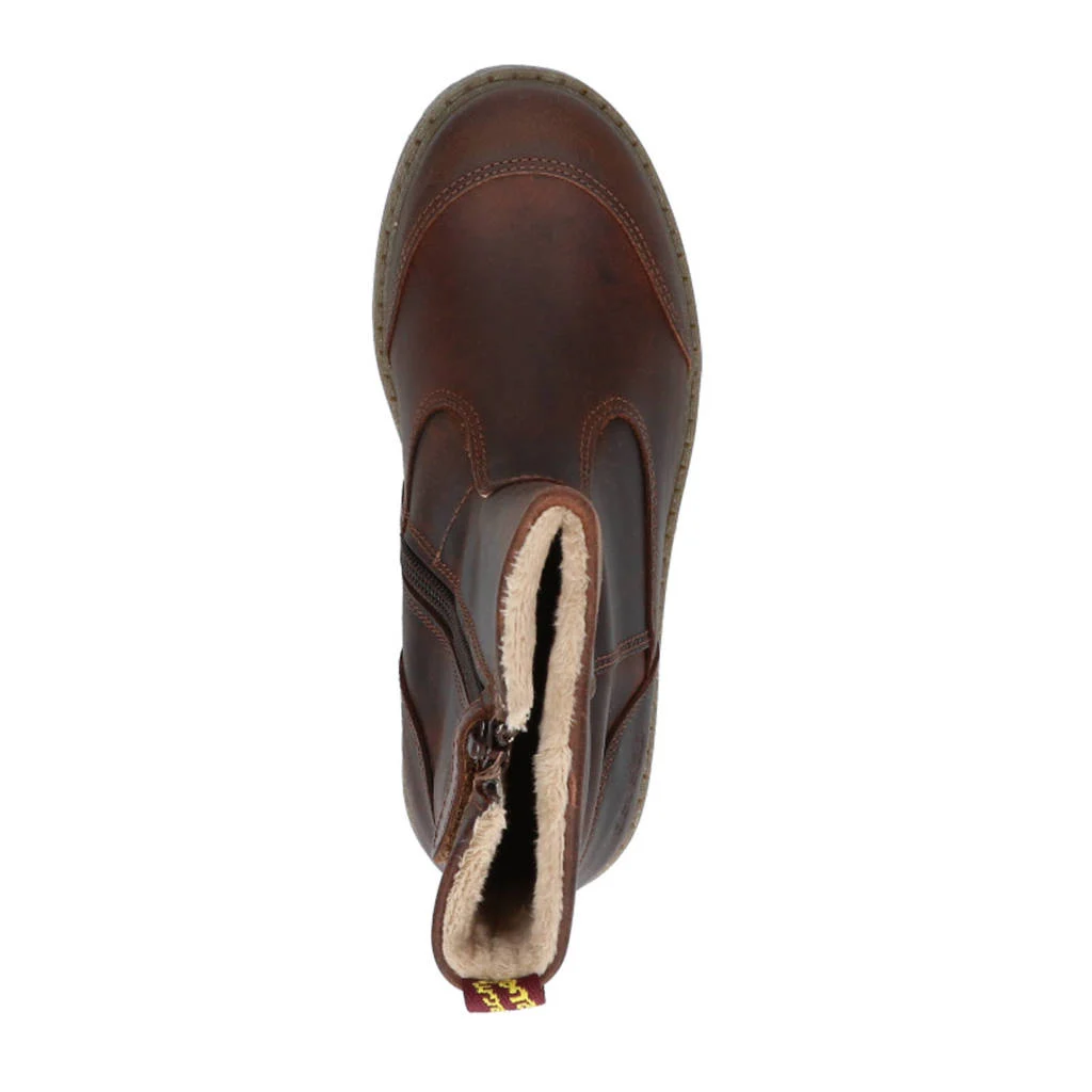 Develab gevoerde leren enkelboots cognac