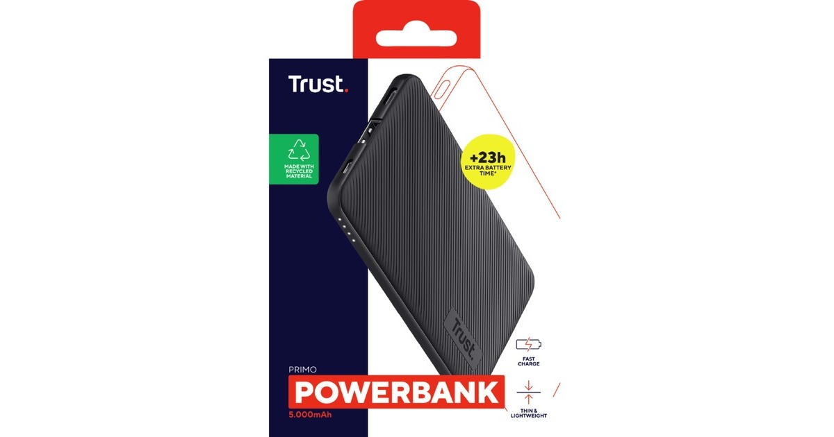 TrustPRIMO 5.000 mAh ECO powerbank  (Zwart)