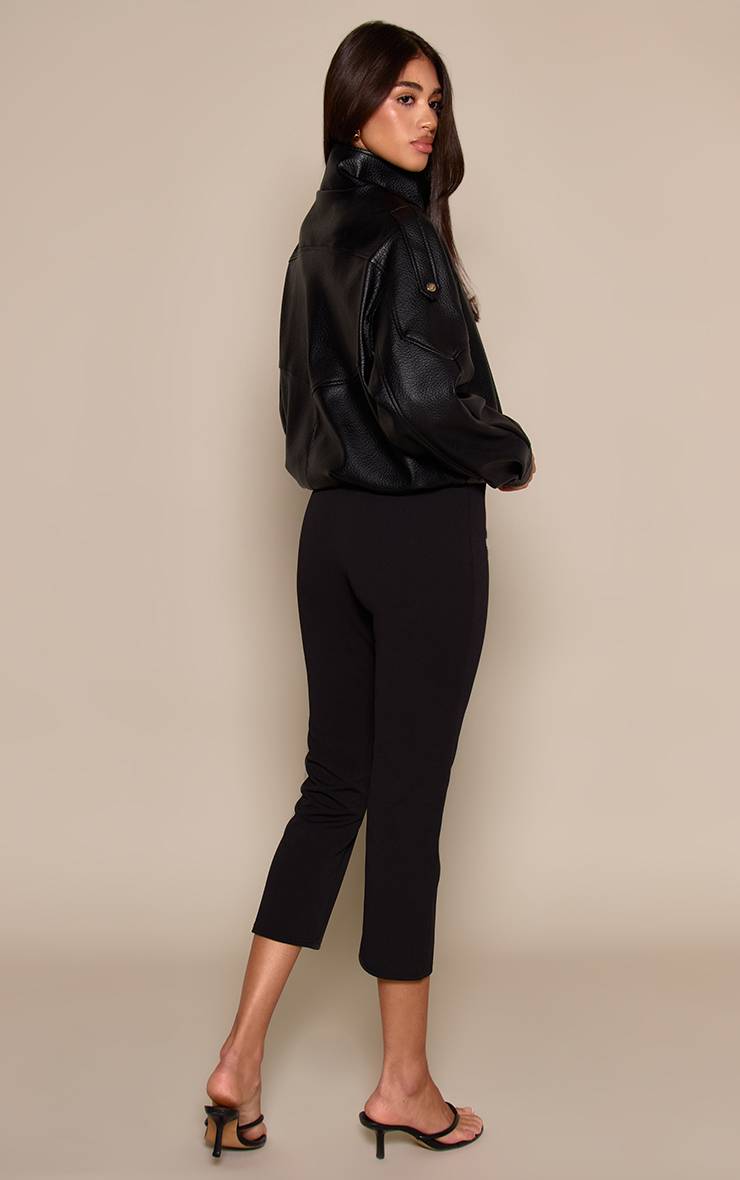 Noir Pantalon Cigarette Raccourci Extensible