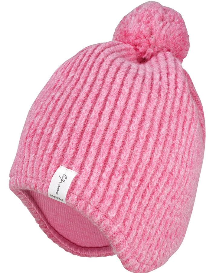 Beanie WINTER POMPON in pink meliert
