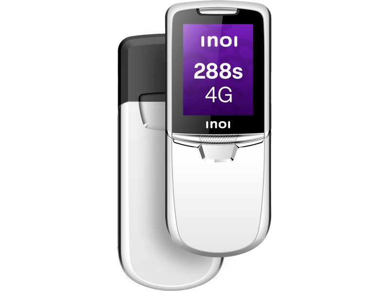 Inoi 288 s 4G Silber Kompaktes und robustes Mobiltelefon mit Metallschieber