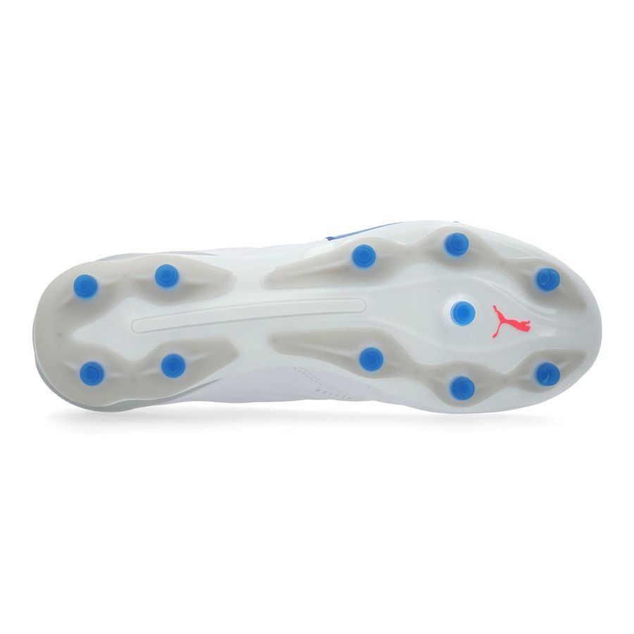 PUMA King Pro FG/AG Formula - Blanc/Bleu/Flat Light Gray Femme