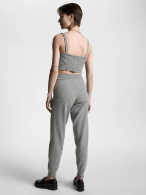 Top cropped de tricô
