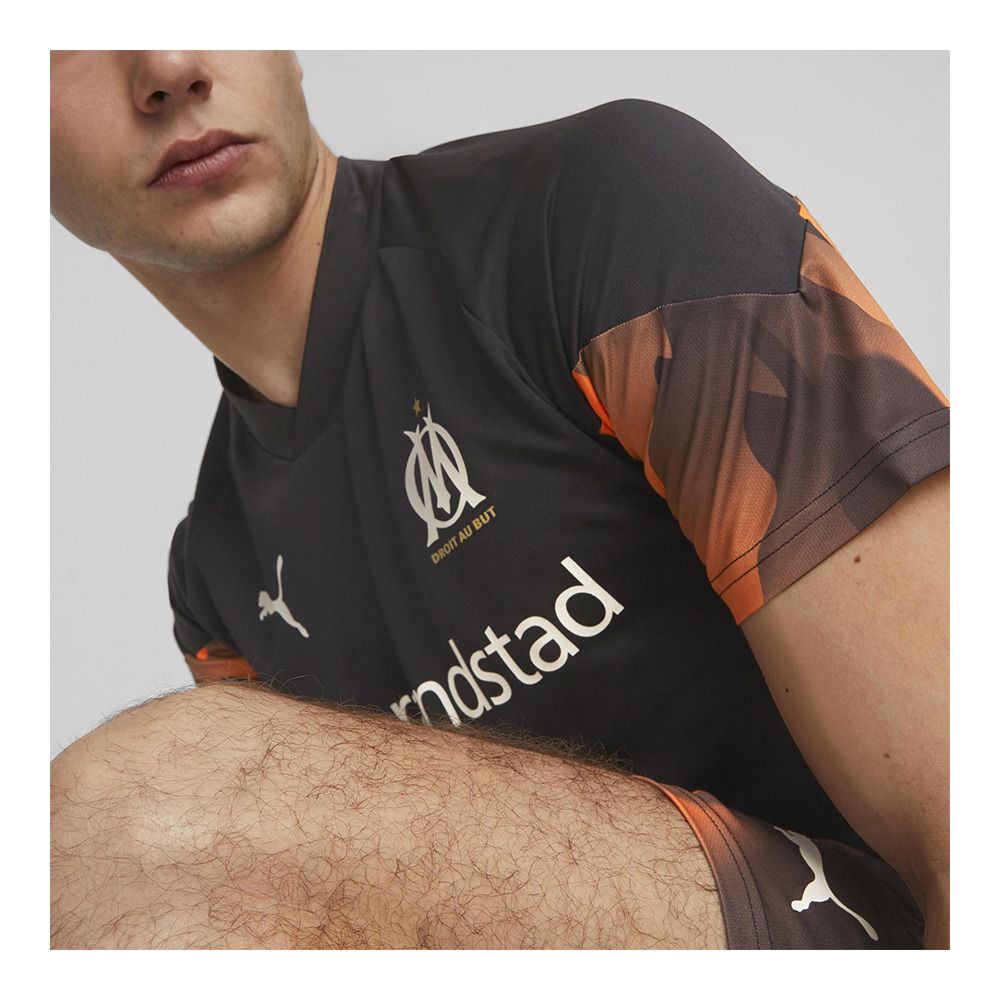 Puma OM TRG - Maillot Homme black/rickie orange