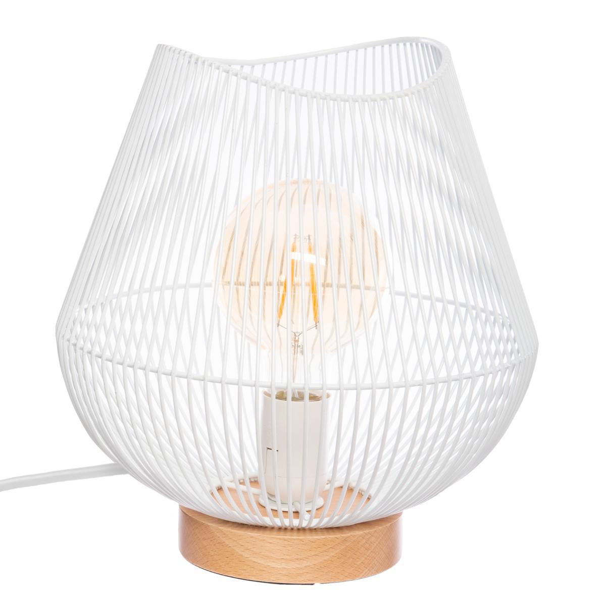 LAMPE METAL FIL BLANC JENA H.28CM