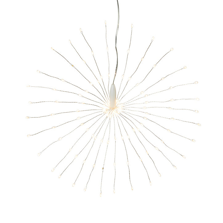 Boule lumineuse argentée LED 36 cm blanc chaud