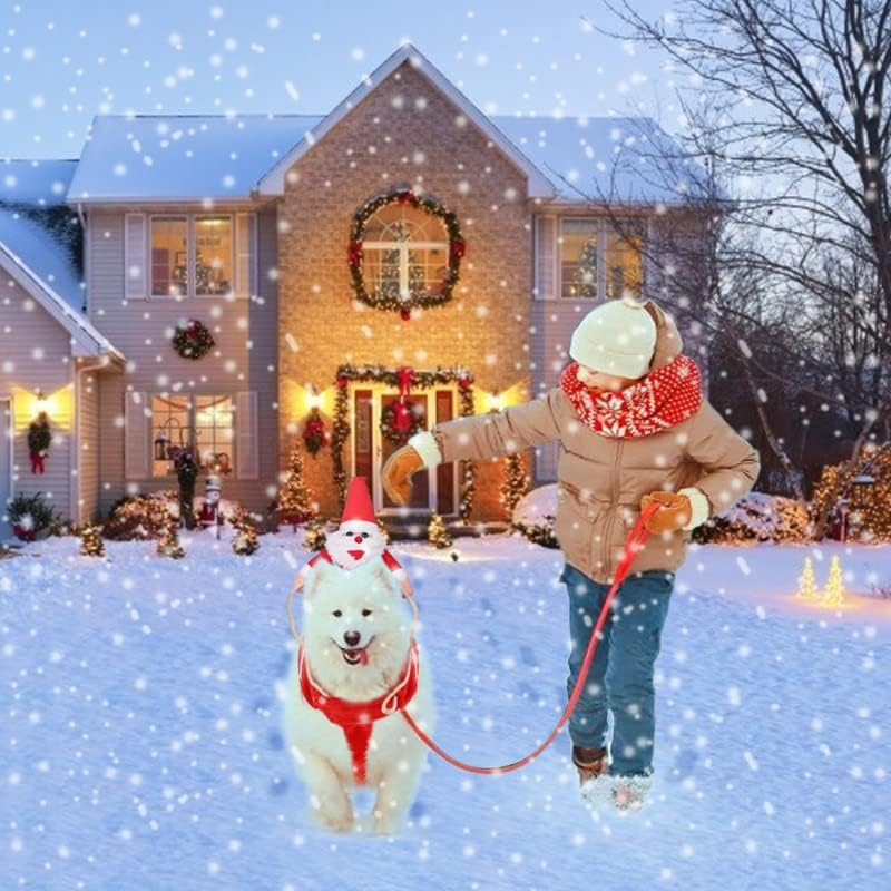(Gr. S) Haustier Weihnachts Kostüm Reitender Weihnachtsmann für Hunde / Katzen - Rot