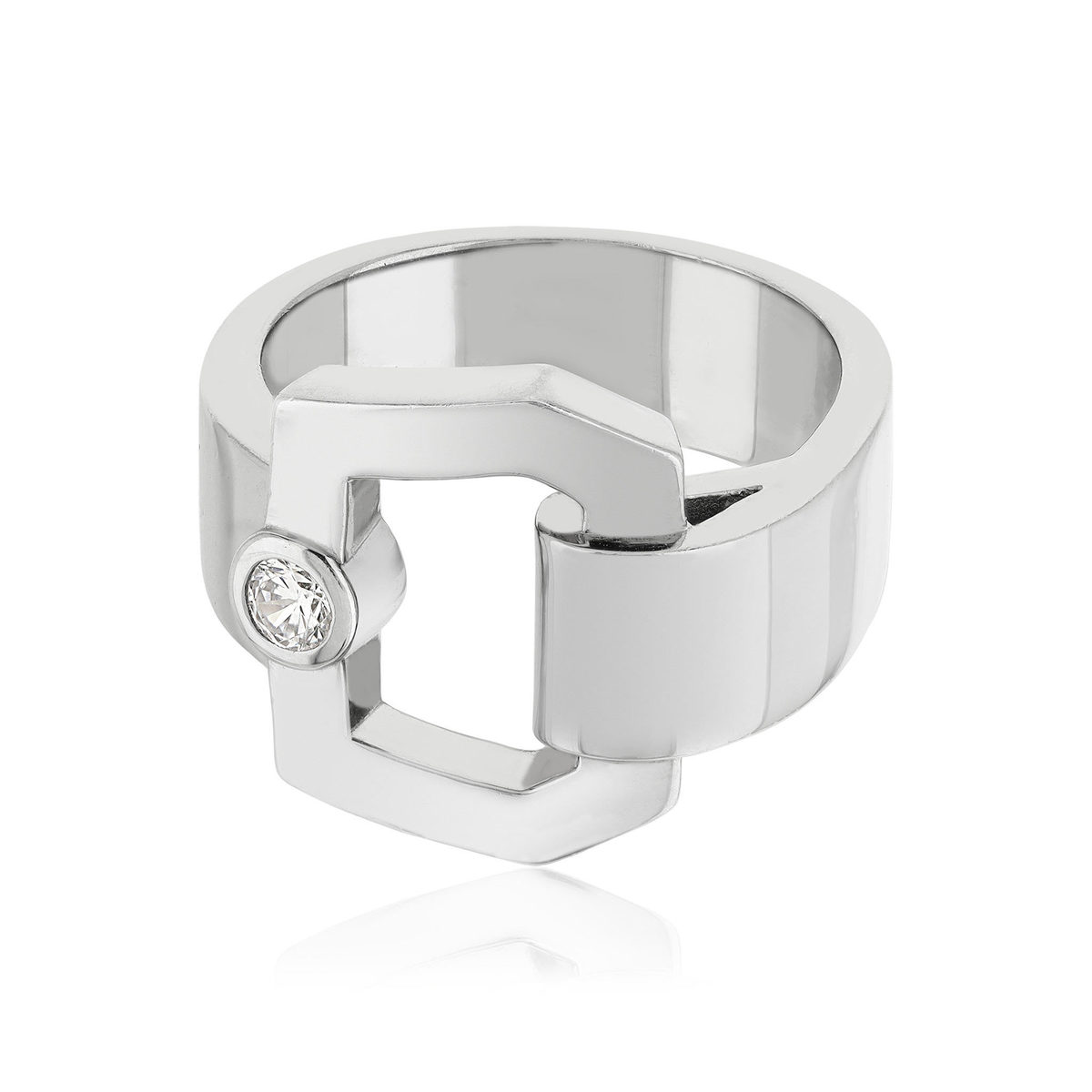 Bague argent 925 boucle et zirconia