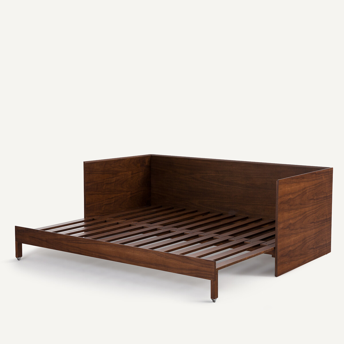 AM.PM<br>Sofá-cama para 2 pessoas, folheado de nogueira, para uso em ambientes internos.
